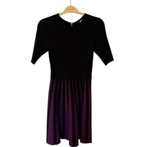 Ted Baker Black and Burgundy Midi Dress